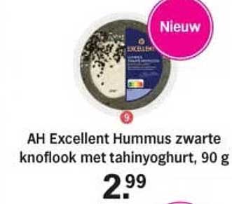 AH Excellent Hummus zwarte knoflook met tahinyoghurt, 90 g