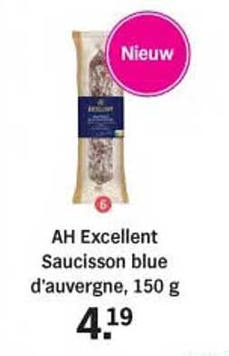 AH Excellent Saucisson blue d'auvergne, 150 g