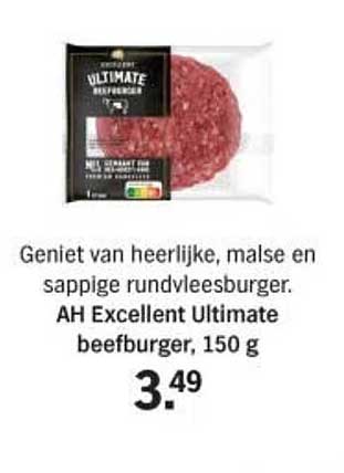 AH Excellent Ultimate beefburger, 150 g