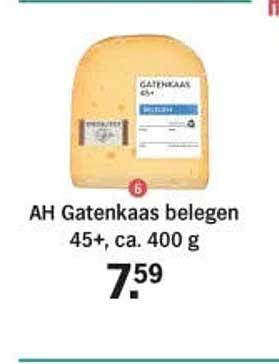 AH Gatenkaas belegen 45+, ca. 400 g