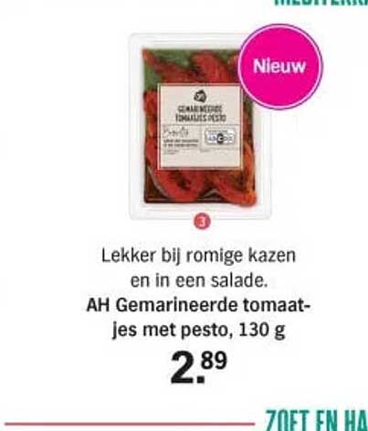 AH Gemarineerde tomaatjes met pesto, 130 g
