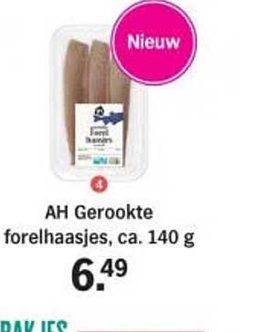 AH Gerookte forelhaasjes, ca. 140 g Nieuw