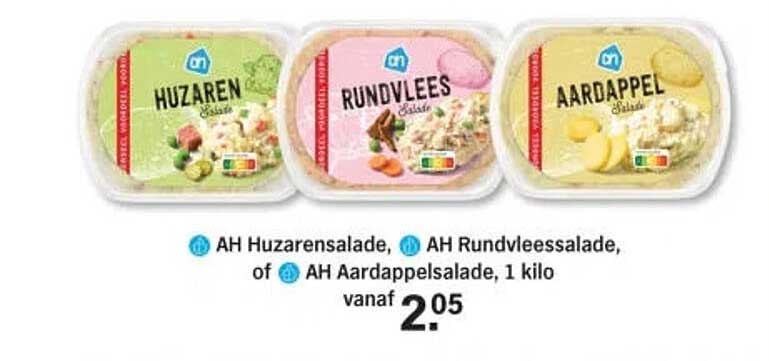 AH Huzarensalade, AH Rundvleessalade, of AH Aardappelsalade, 1 kilo vanaf