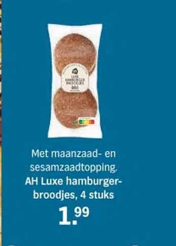AH Luxe hamburger-broodjes, 4 stuks