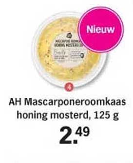 AH Mascarponeroomkaas honing mosterd, 125 g