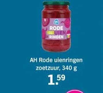 AH Rode uienringen zoetzuur, 340 g