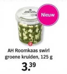 AH Roomkaas swirl groene kruiden, 125 g