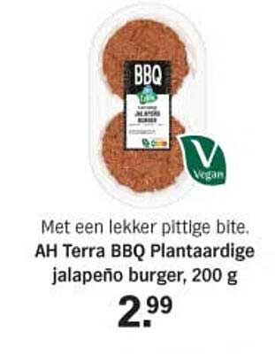 AH Terra BBQ Plantaardige jalapeño burger, 200 g