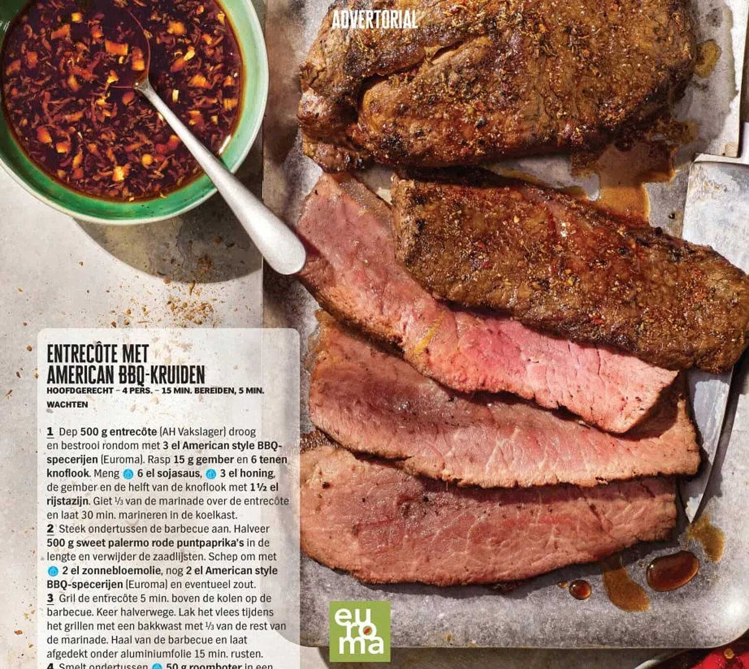Entrecôte met American BBQ-kruiden