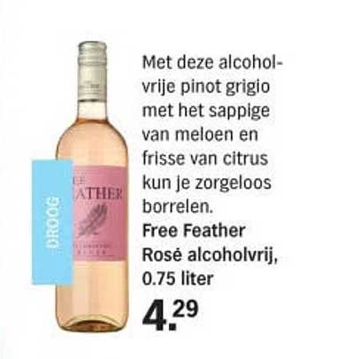 Free Feather Rosé alcoholvrij, 0.75 liter