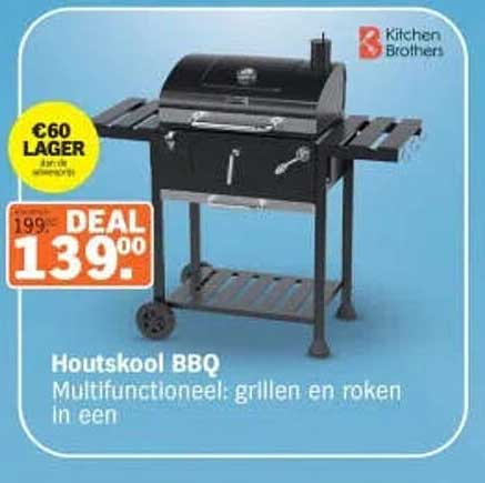 Houtskool BBQ Multifunctioneel: grillen en roken in een
