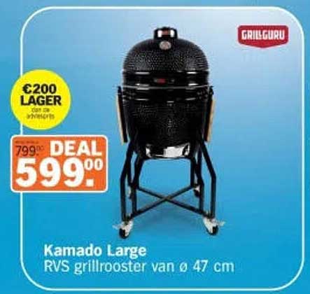 Kamado Large RVS grillrooster van ø 47 cm