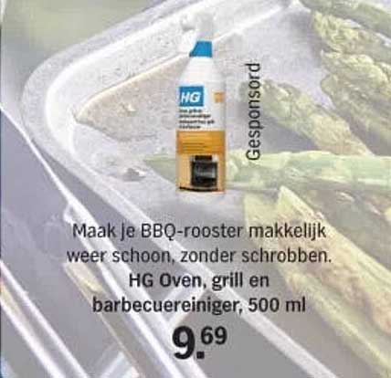 Maak je BBQ-rooster makkelijk weer schoon, zonder schrobben. HG Oven, grill en barbecue reiniger, 500 ml