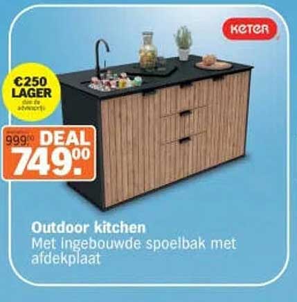 Outdoor kitchen Met ingebouwde spoelbak met afdekplaat