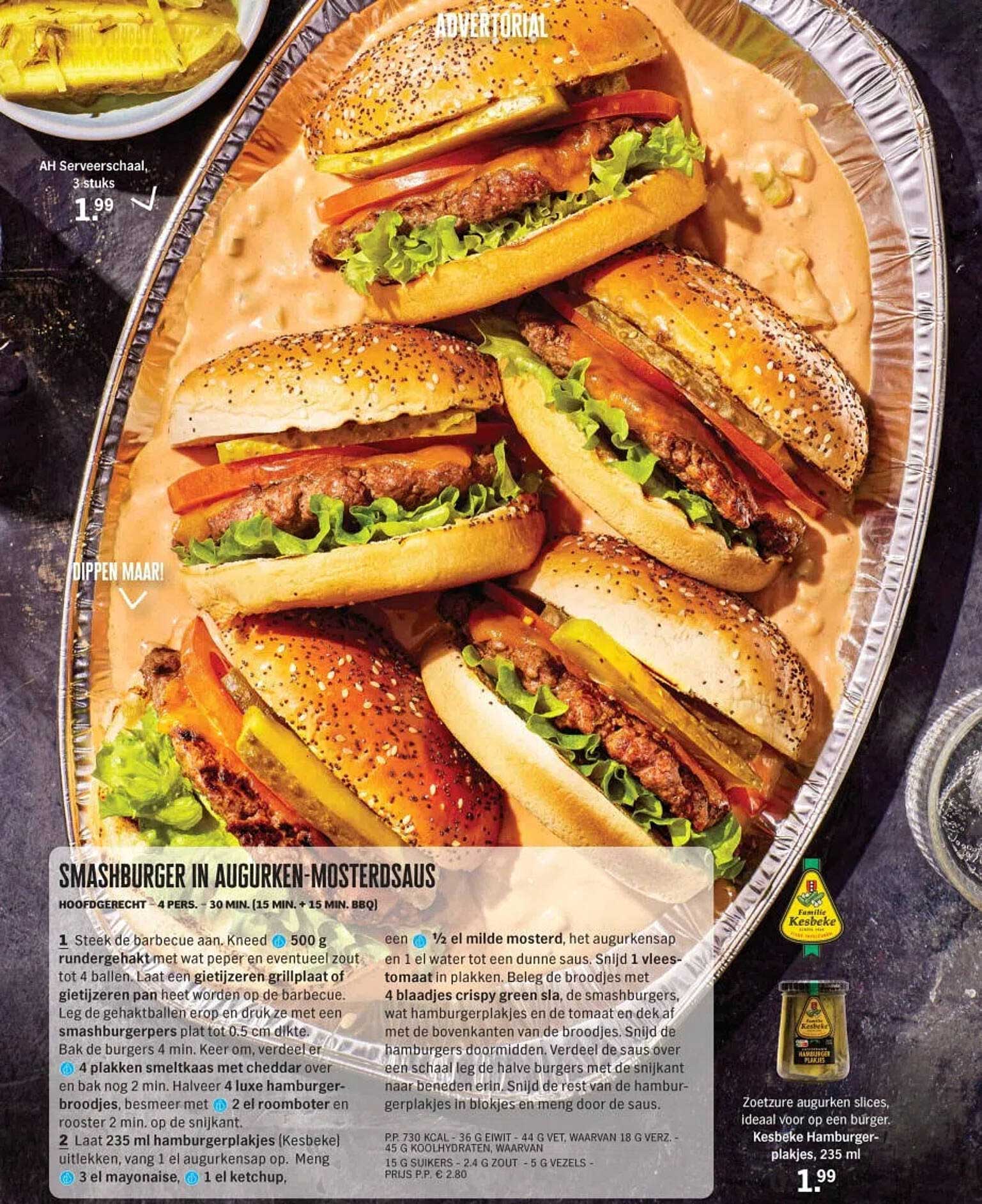 Smashburger in augurken-mosterdsaus