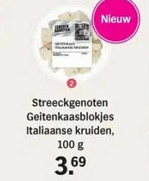 Streeckgenoten Geitenkaasblokjes Italiaanse kruiden, 100 g
