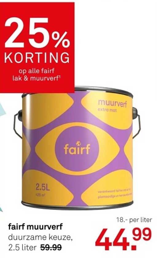25% KORTING op alle fairf lak & muurverf