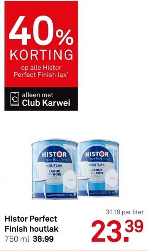 40% KORTING op alle Histor Perfect Finish lak