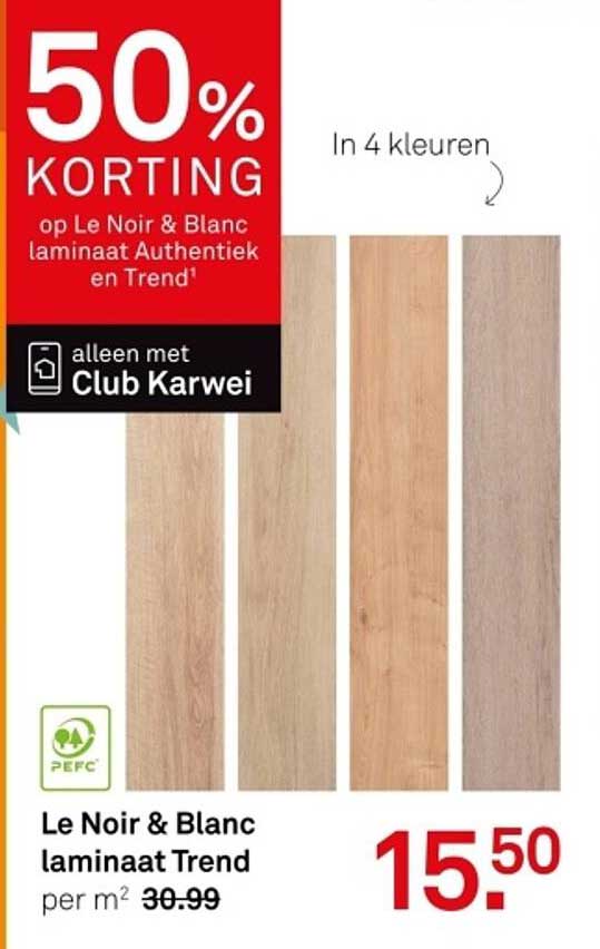 50% KORTING op Le Noir & Blanc laminaat Authentic en Trend