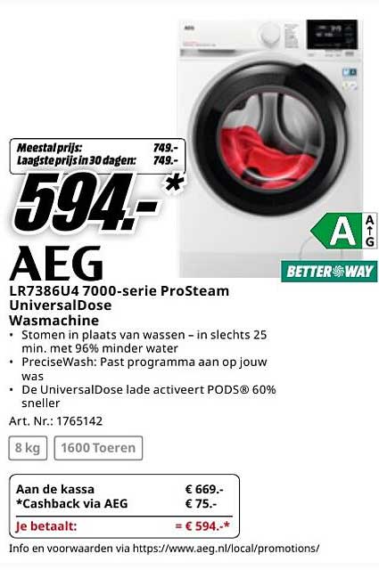 AEG LR7386U4 7000-serie ProSteam UniversalDose Wasmachine