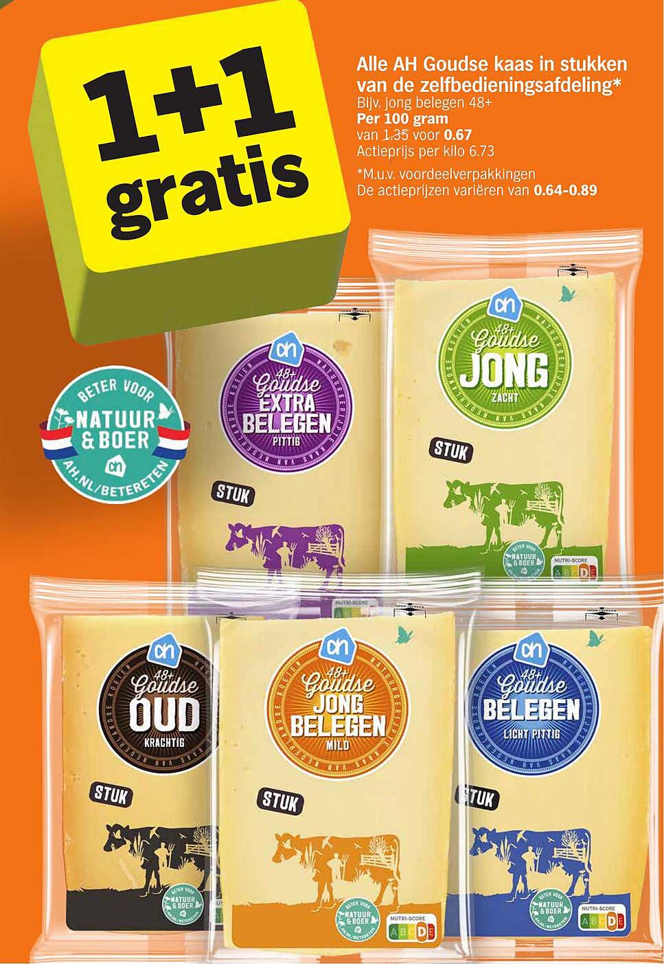 Alle AH Goudse kaas in stukken van de zelfbedieningsafdeling*