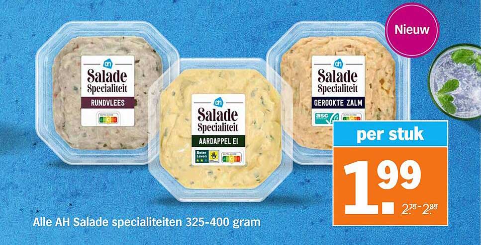 Alle AH Salade specialiteiten 325-400 gram