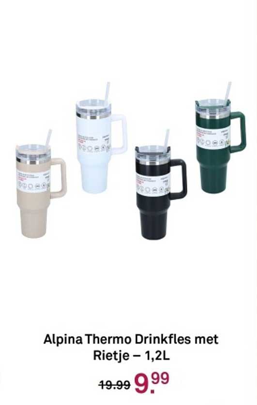 Alpina Thermo Drinkfles met Rietje – 1,2L