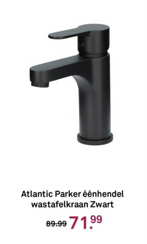 Atlantic Parker éénhendel wastafelkraan Zwart