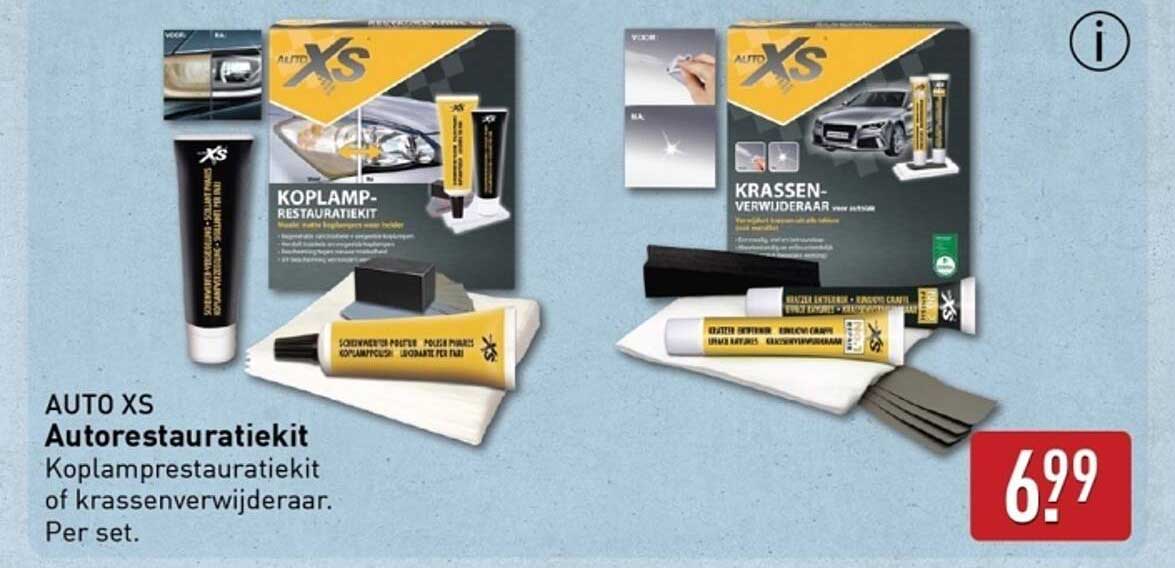 AUTO XS Autoreparatieset Koplamprestauratiekit of krassenverwijderaar. Per set.