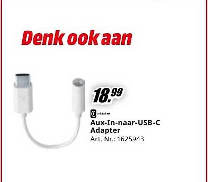 Aux-In-naar-USB-C Adapter