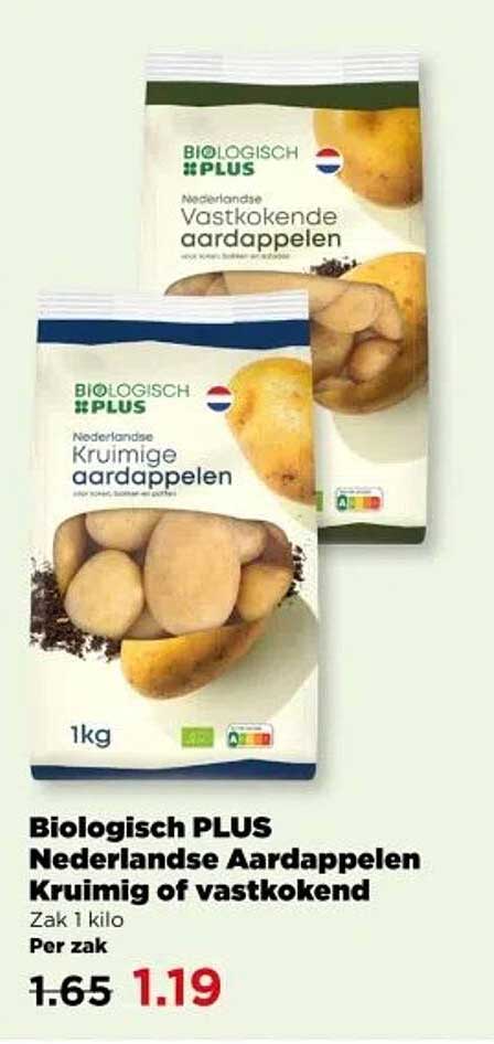 Biologisch PLUS Nederlandse Aardappelen Kruimig of Vastkokend