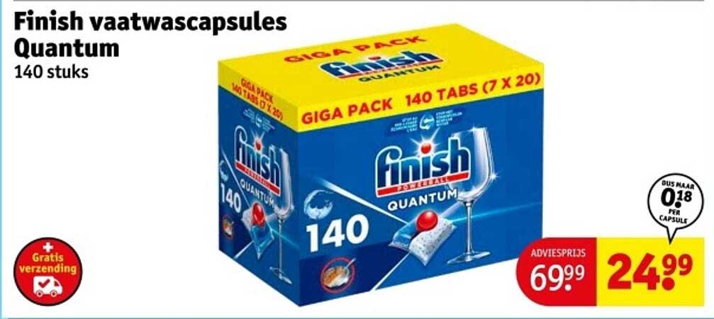 Finish vaatwascapsules Quantum 140 stuks