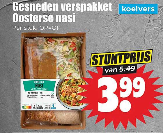 Gesneden verpakt Oosterse nasi
