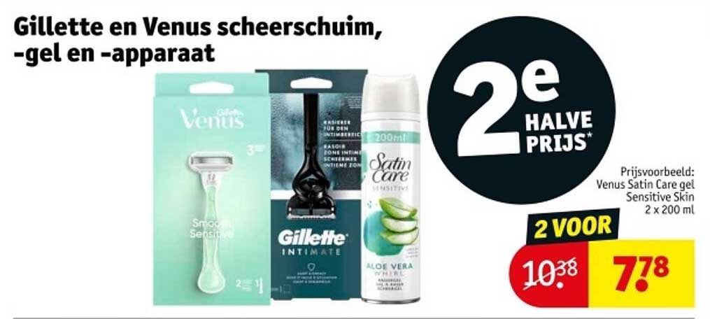 Gillette en Venus scheerschuim, -gel en -apparaat