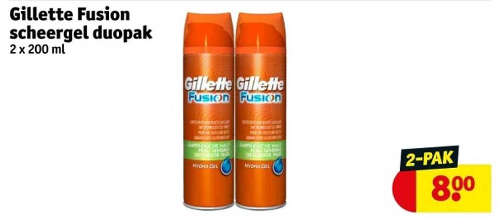 Gillette Fusion scheergel duopak 2 x 200 ml