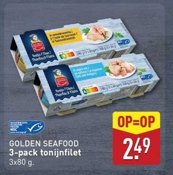 GOLDEN SEAFOOD 3-pack tonijnfilet 3x80 g