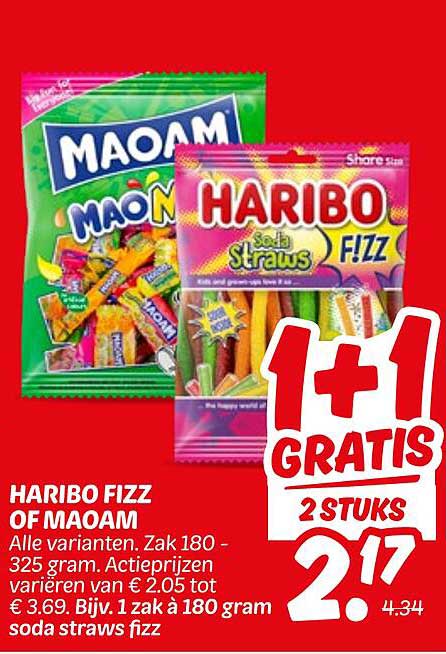 HARIBO FIZZ OF MAOAM 2 STUKS 2,17