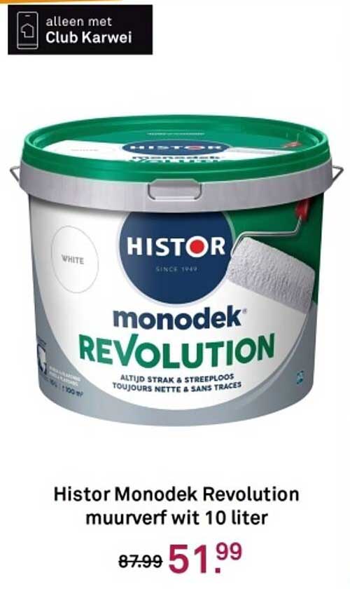 Histor Monodek Revolution muurverf wit 10 liter