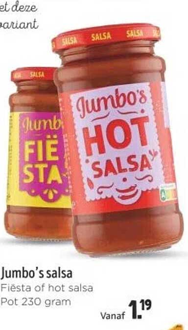 Jumbo's salsa - Fiesta of hot salsa Pot 230 gram