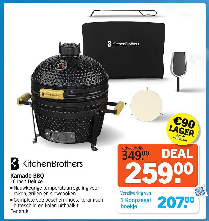 Kamado BBQ 16 inch Deluxe