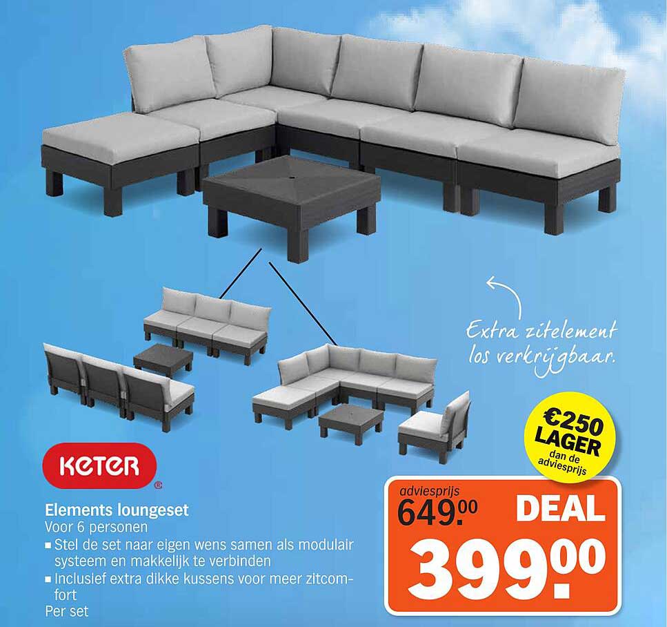 KETER Elements loungeset voor 6 personen