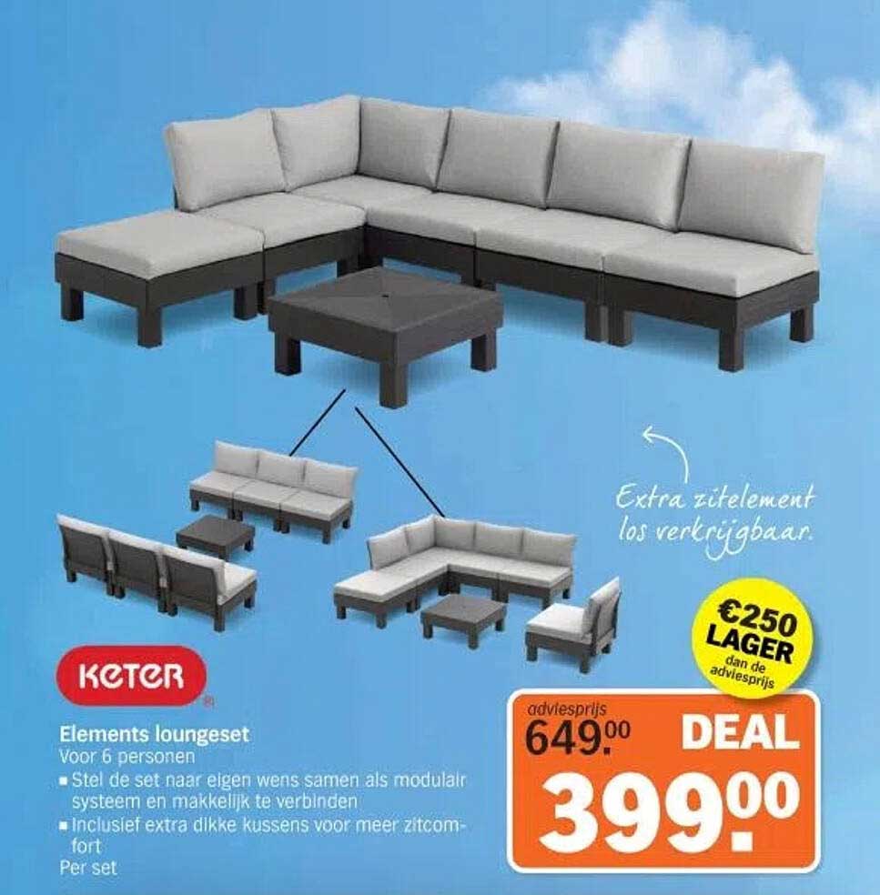 Keter Elements loungeset voor 6 personen