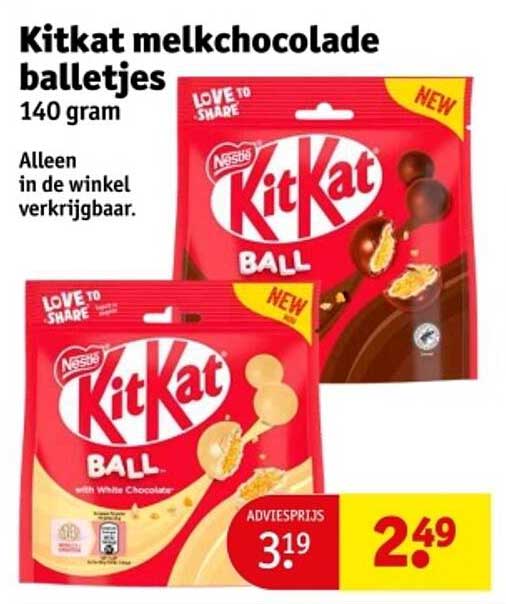 Kitkat melkalat chocolade balletjes 140 gram