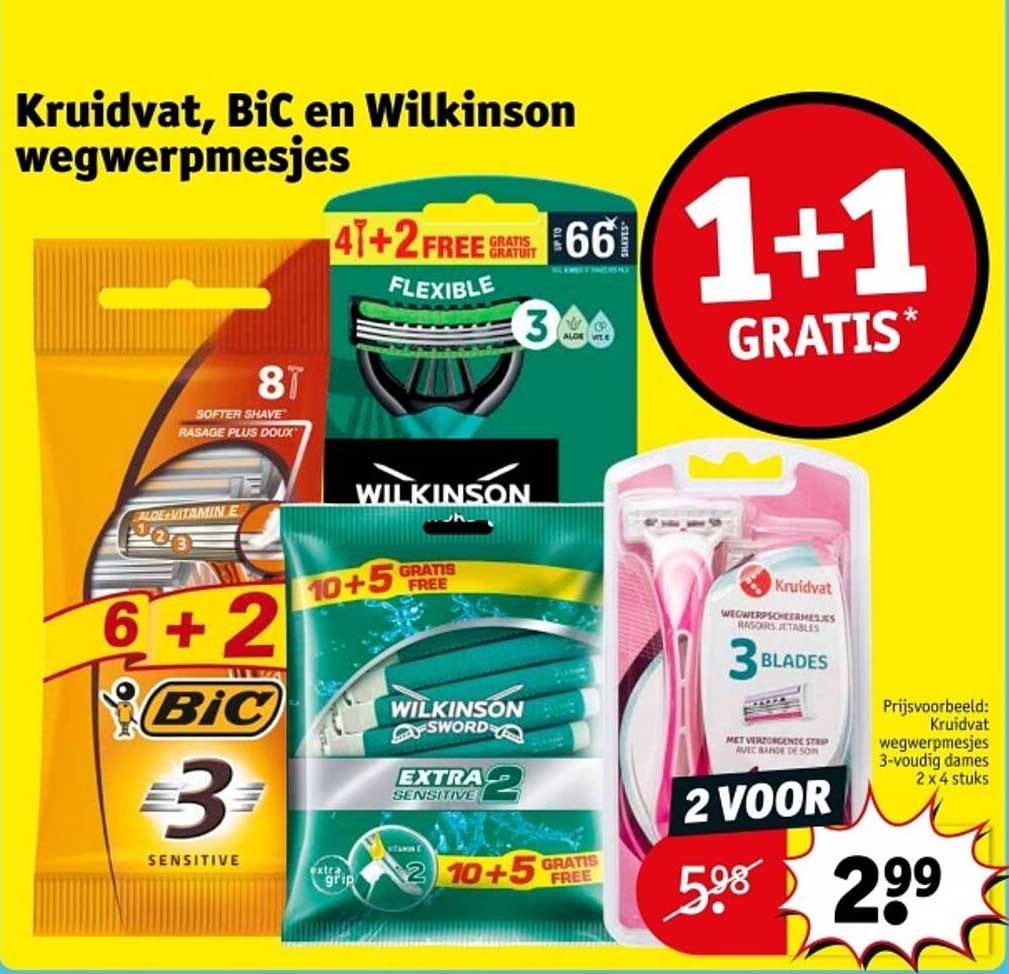 Kruidvat, BiC en Wilkinson wegwerpmesjes