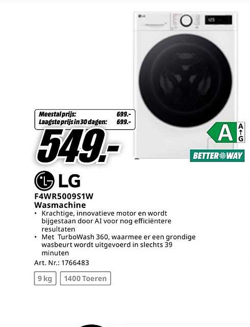 LG F4WR5009S1W Wasmachine