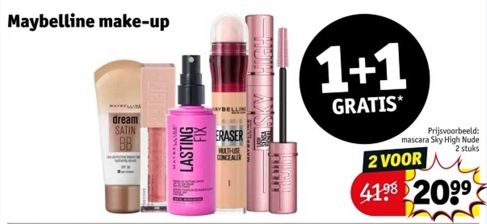 Maybelline make-up 1+1 gratis