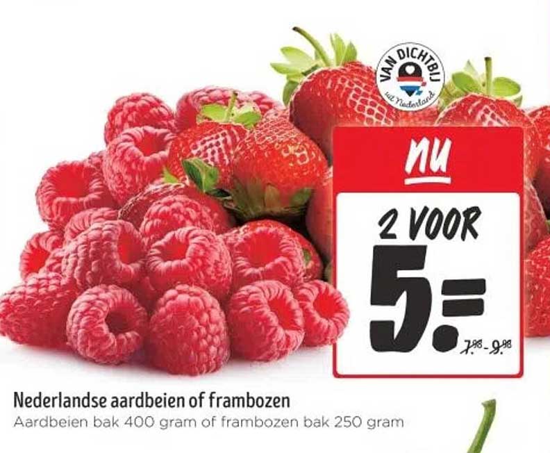 Nederlandse aardbeien of frambozen