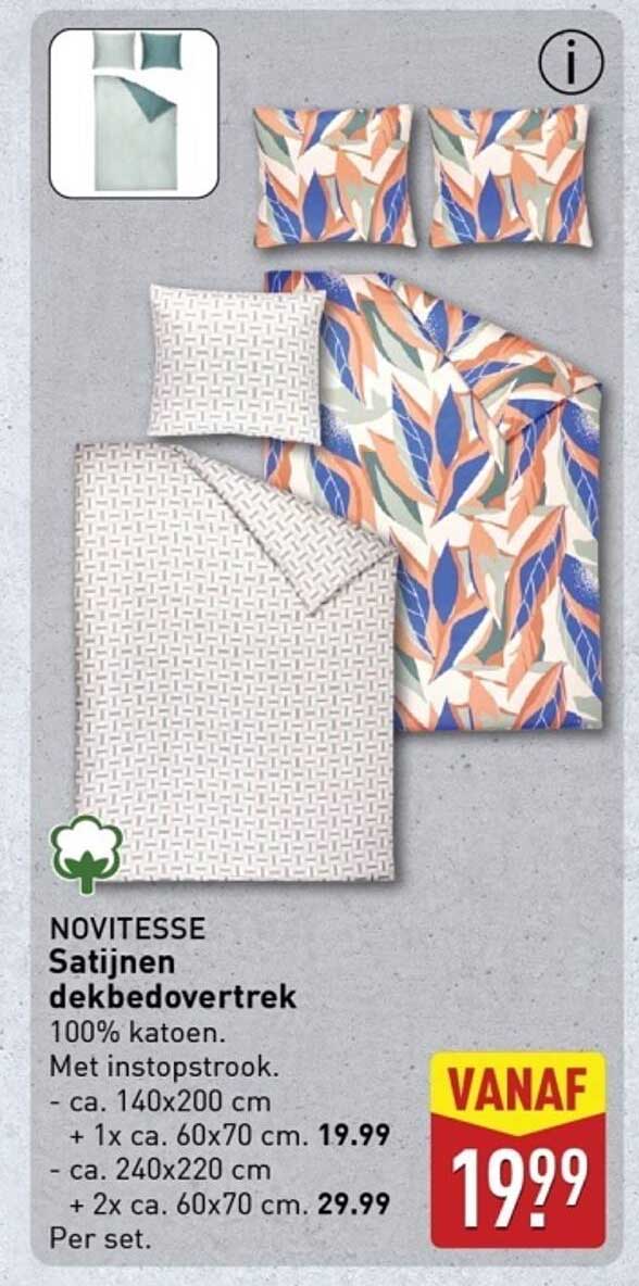 NOVITESSE Satijnen dekbedovertrek 100% katoen.
