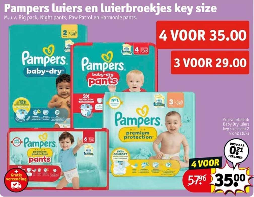 Pampers luiers en luierbroekjes key size
