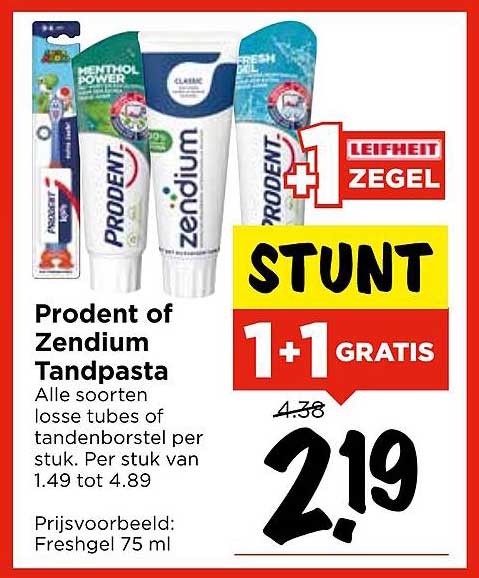 Prodent of Zendium Tandpasta